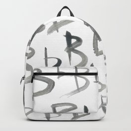 Watercolor B's - Grey Gray Backpack