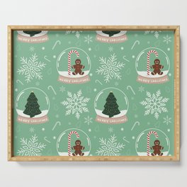 Christmas Snow Globe Pattern: Mint Serving Tray