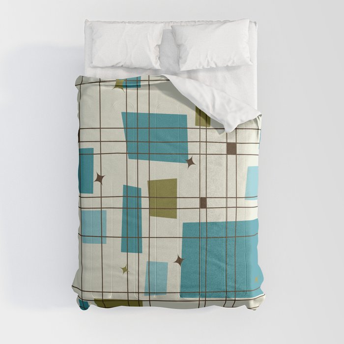 Mid-Century Modern (teal) Comforter