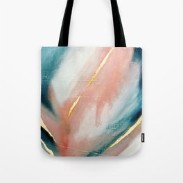 Celestial [3]: a minimal abstract mixed-media piece in Pink, Blue, and gold by Alyssa Hamilton Art Tote Bag