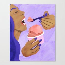 Ice Cream Eater Canvas Print