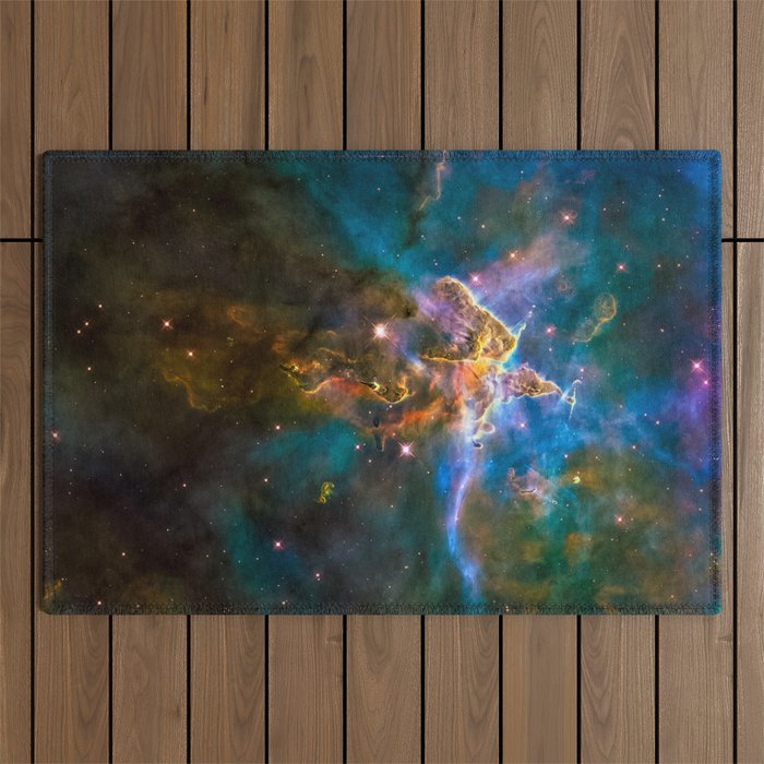 Mystic Mountain Nebula, Galaxy Background, Universe Large Print, Space Wall Art Decor, Deep Space Outdoor Rug