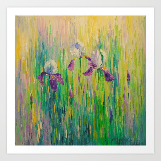 Morning with irises Art Print