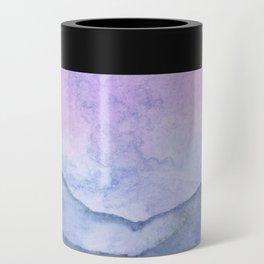 Purple Mountain Scape With Watercolor Can Cooler