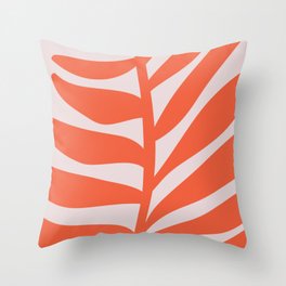 Pink and Coral Palm Frond Throw Pillow