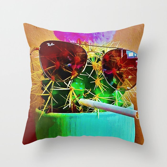 Bobby Puncher The bossy prickly cactus. Throw Pillow