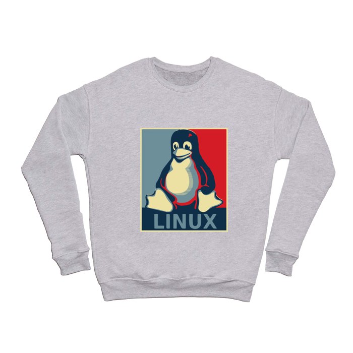 Linux Tux classic Obama poster Crewneck Sweatshirt