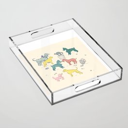 Retro Dogs and Cats Acrylic Tray