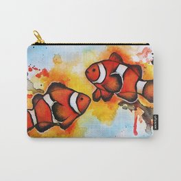 Clownfish / Pez Payaso Carry-All Pouch | Sun, Coral, Painting, Mar, Sand, Clown, Acrylic, Playa, Art, Pezpayaso 