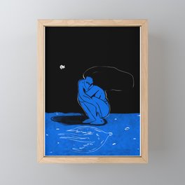 Blue Heart Framed Mini Art Print