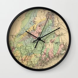 Vintage Maine Geology Map (1894) Wall Clock