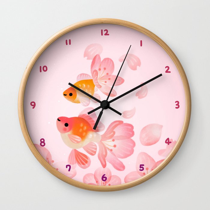 Cherry blossom goldfish Wall Clock