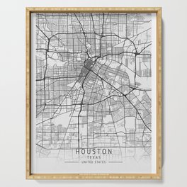 Houston Texas city map Serving Tray