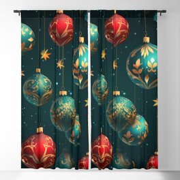 3D Christmas Ball Pattern Background 7 Blackout Curtain