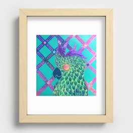 Party Parrot with Stars Recessed Framed Print