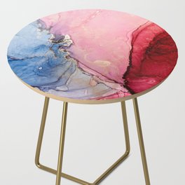 Gold Liquid Fluid Painting Side Table