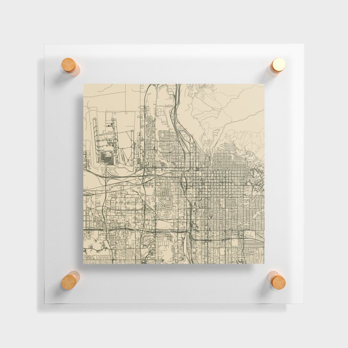 Vintage SALT LAKE CITY USA Map Floating Acrylic Print