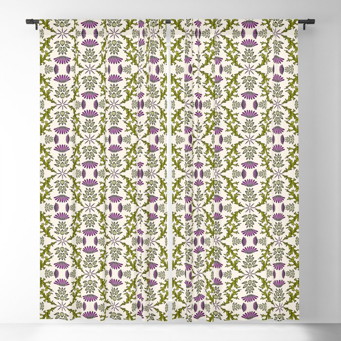 Wild Thistle Meadow Blackout Curtain