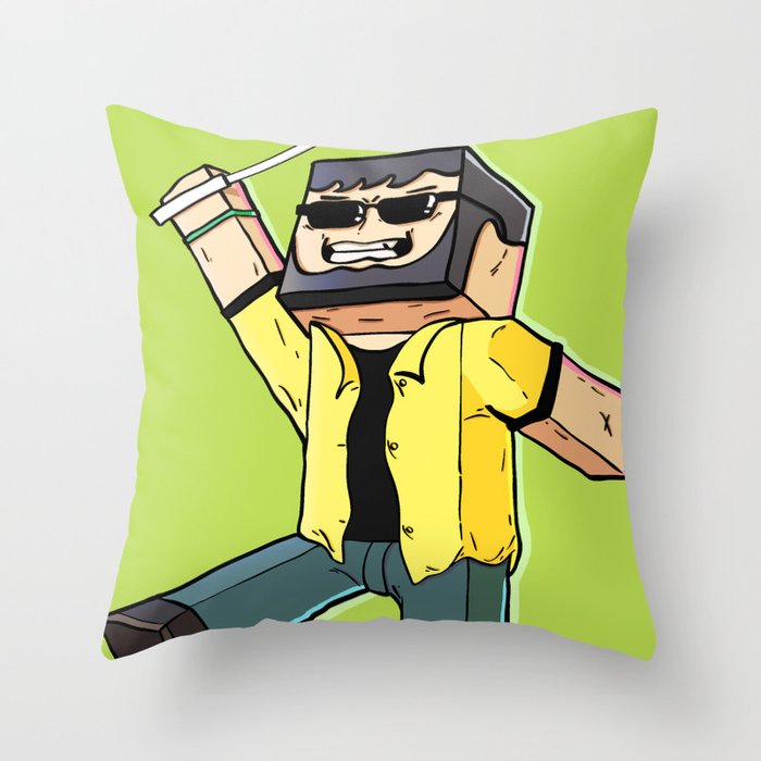 Block Sighted - Minecraft Avatar Throw Pillow
