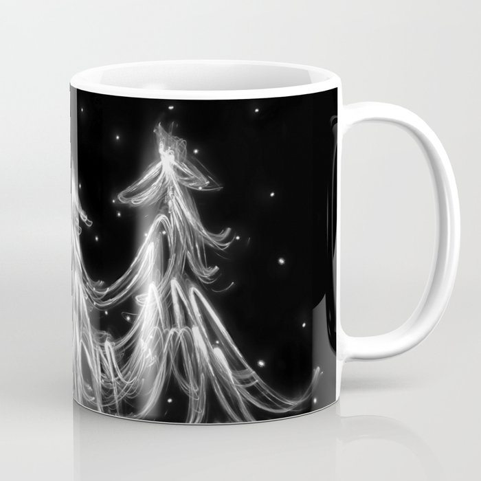 White Christmas Snow And Christmas Tree Light Painting Coffee Mug