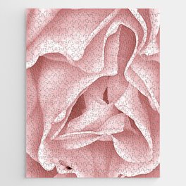 Abstract wavy pastel pink rose flower detail with tiny bug Jigsaw Puzzle