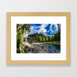 Snoqualmie Falls from Below Framed Art Print