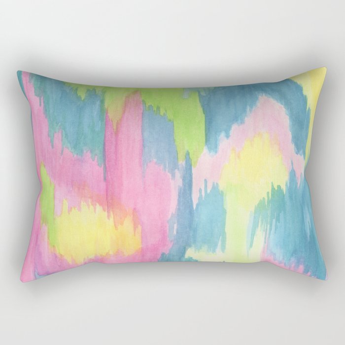 Watercolor Ikat Rectangular Pillow