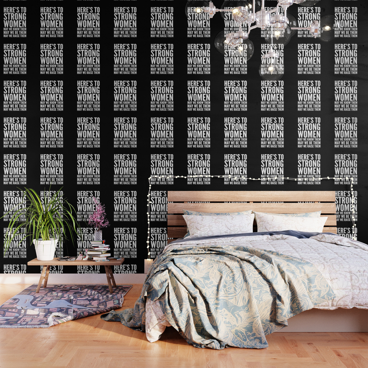 Here S To Strong Women Black Wallpaper