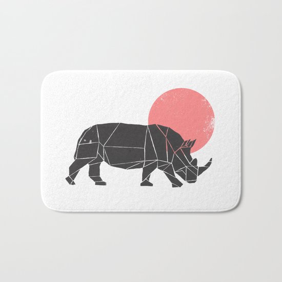 Geometric Rhino Bath Mat