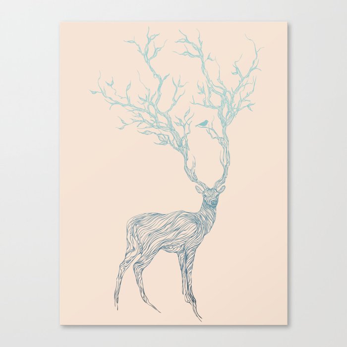 Blue Deer Canvas Print