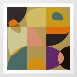 abstract geometry mid mod fall winter Art Print