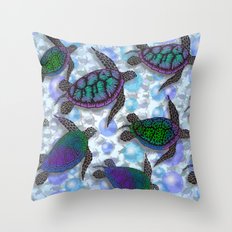 SEA OF TURTLES Throw Pillow