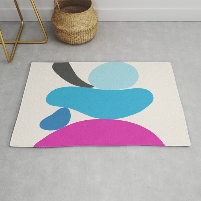 Turquoise & Hot Pink Scoop \\ Abstract Rug