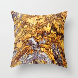 Gold Vein Marble Granite Throw Pillow