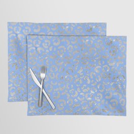 Blue Glam Leopard Print 03 Placemat