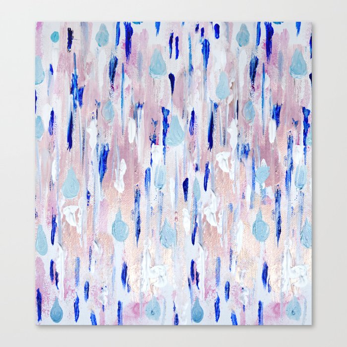 Abstract Painting Blue Pink Copper Canvas Print By Tamsinlucie
