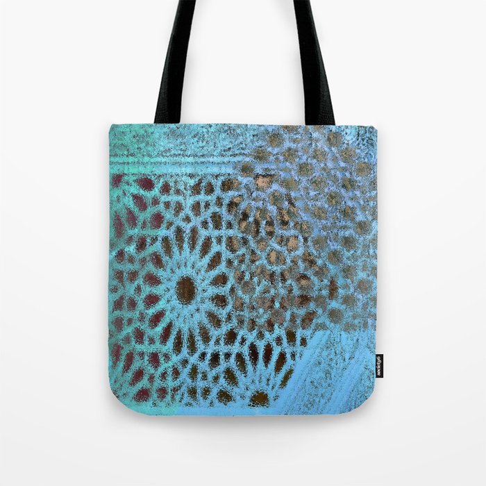 Moroccan Blue Stained Glass effect Tote Bag