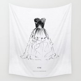 Little Black Ball Gown Dress Wall Tapestry