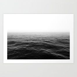 ocean horizon black and white landscape photography Art Print
