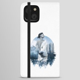 Girl and wolf double exposure iPhone Wallet Case