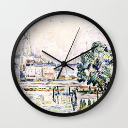 Rouen (ca. 1920) print in high resolution by Paul Signac Wall Clock