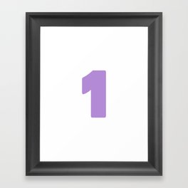 1 (Lavender & White Number) Framed Art Print