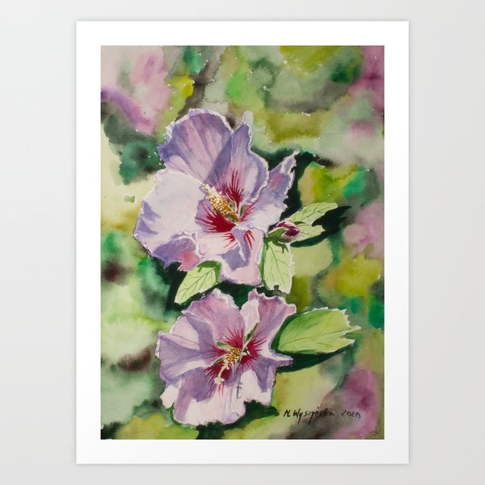 Hibiscus Flowers by Monika Art Print