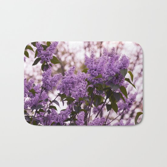 Purple lilacs Bath Mat