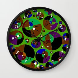 Bubble green black Wall Clock