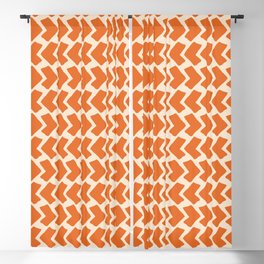 Orange Geometric Pattern Retro Print Blackout Curtain