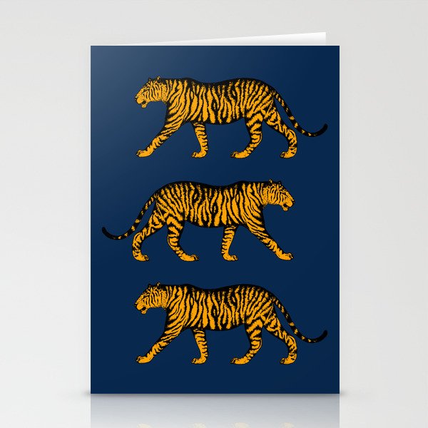 Tigers (Navy Blue and Marigold) Stationery Cards