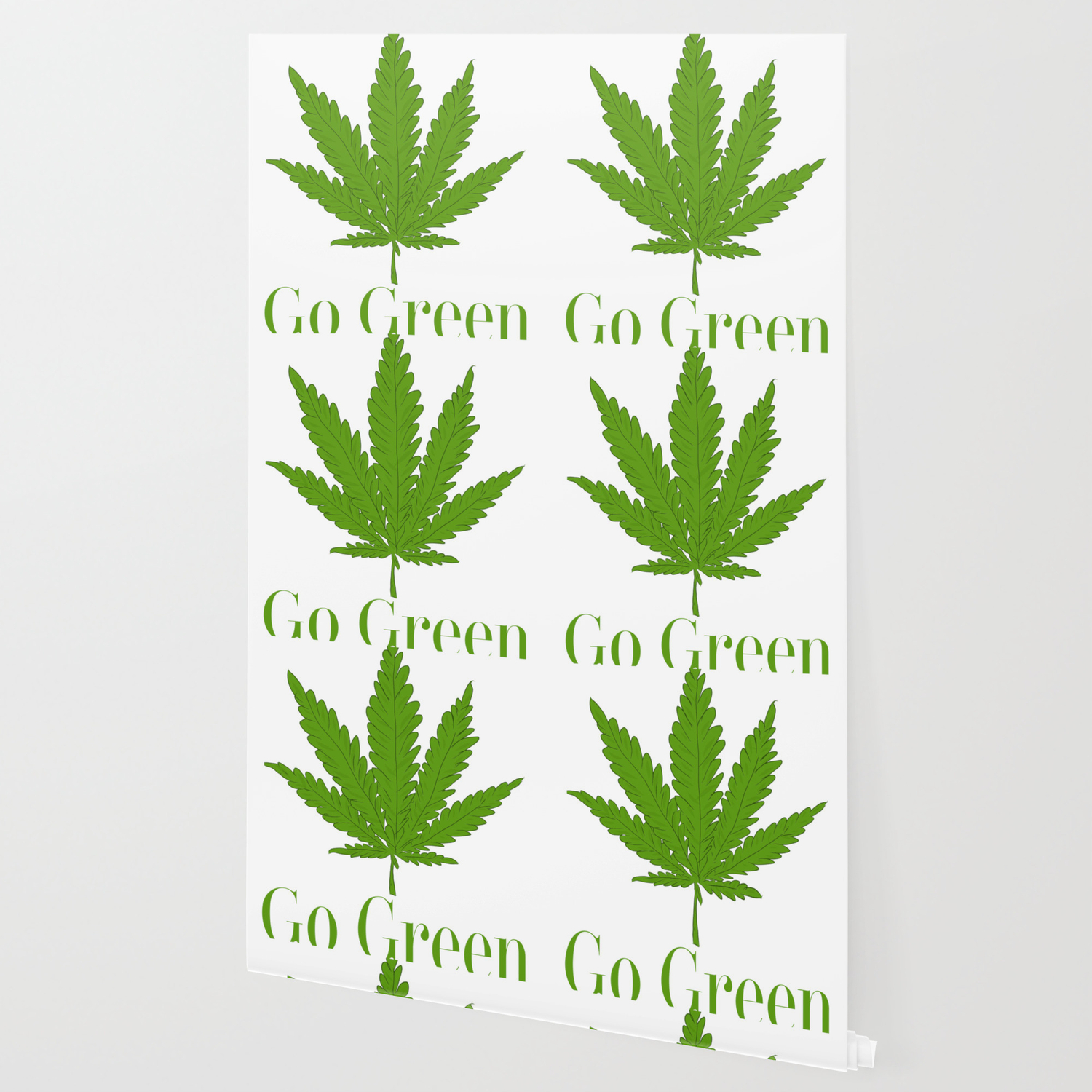 Go Green Marijuana Weed Leaf Graphic Product Wallpaper By Noveltymerch Society6