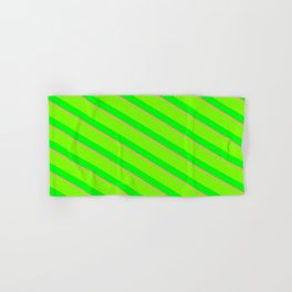 [ Thumbnail: Light Salmon, Green, and Lime Colored Lines Pattern Hand & Bath Towel ]
