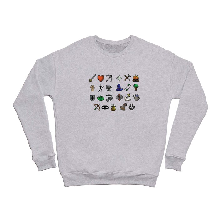 Old School Runescape Skills Crewneck Sweatshirt by Slice of Pizzo